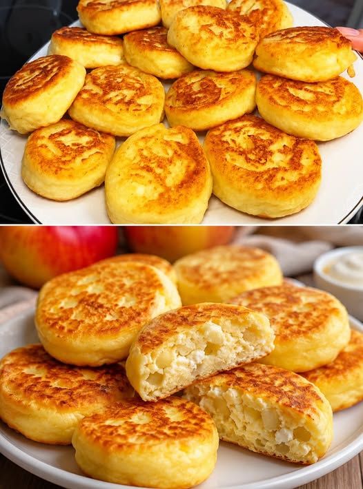 A Glass of Cottage Cheese and an Apple 🍏 for Breakfast in Minutes! Yeast-Free Cottage Cheese Buns with Apples