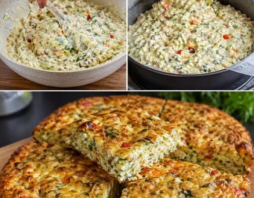 This savory pie combines creamy cottage cheese with fresh veggies for a delightful meal that’s both satisfying and simple to make.